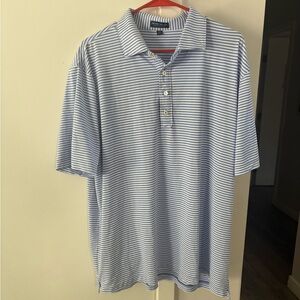 Men's Peter Millar Blue Striped Polo Shirt XXL